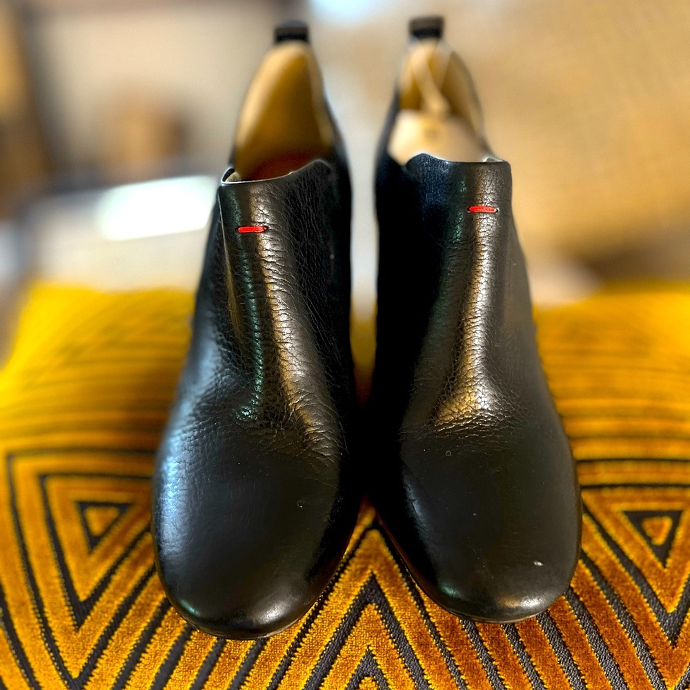 Black Leather Booties